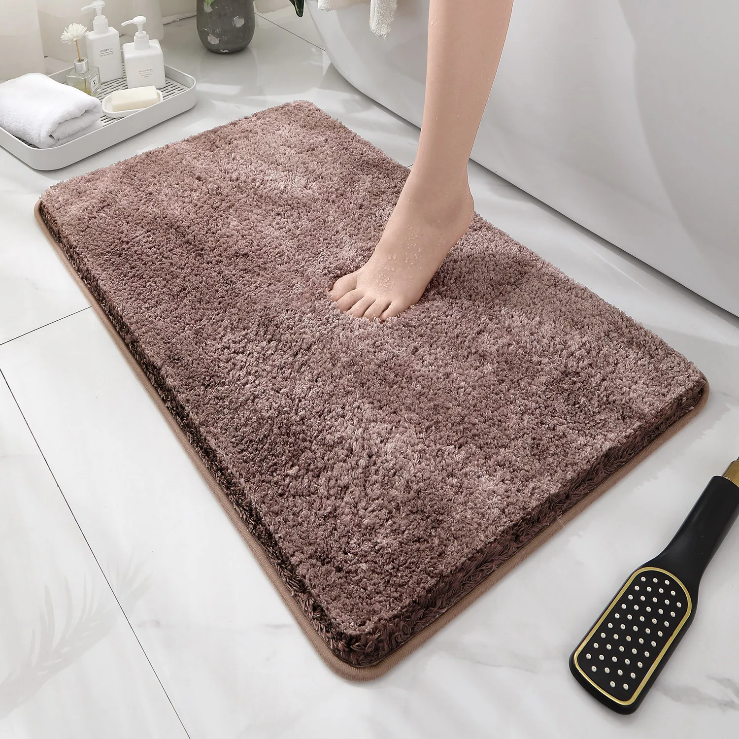 Keset lantai kamar mandi bulat - Bamboo Bath Mat ulasan dan harga